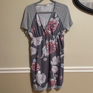 Floral Gray and Pink Women's nightgown